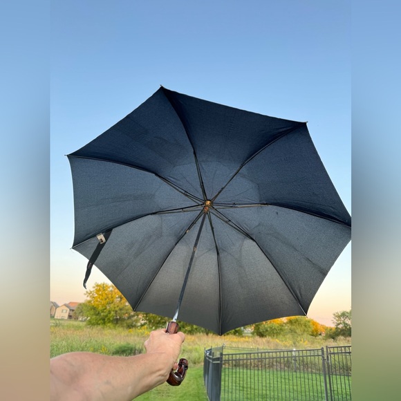 Vintage KNIRPS Black Italian Handl Umbrella - Picture 8 of 15